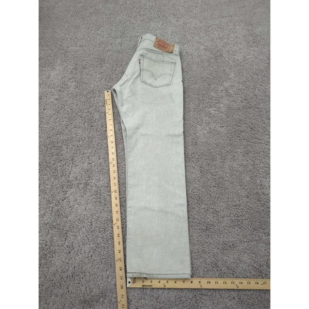 Vintage Levis 501 Jeans Mens 33x32 Washed Gray Olive Denim Y2K Button Fly‎